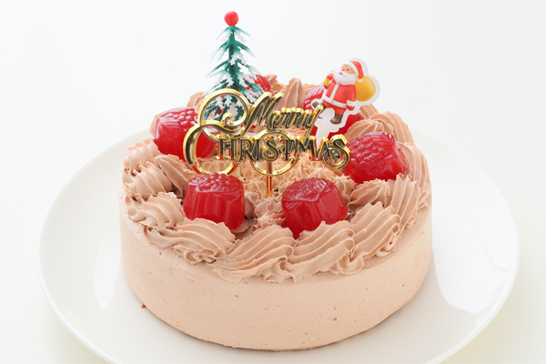 クリスマスケーキ19 卵 乳製品 小麦粉 ナッツ除去 豆乳チョコクリームのデコレーション 5号 15cm ヘルシーハット Cake Jp