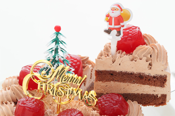 クリスマスケーキ19 卵 乳製品 小麦粉 ナッツ除去 豆乳チョコクリームのデコレーション 5号 15cm ヘルシーハット Cake Jp