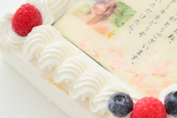 お便りケーキ 画像追加可能 文字のフォント3種類 13cm 11cm おかしのアトリエきのと Cake Jp