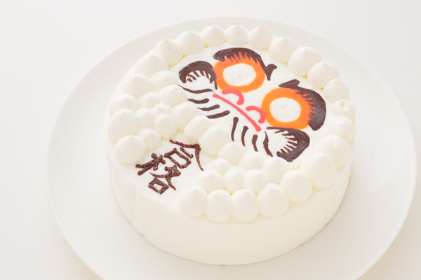 合格祝 目標達成の白だるまケーキ 4号 12cm カラーズ Cake Jp