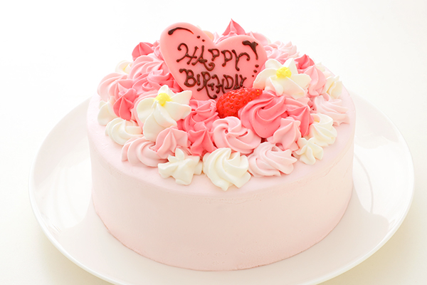 苺クリームのお花畑ケーキ 4号 12cm カラーズ Cake Jp