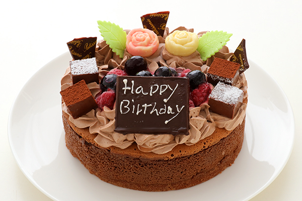 フルーツ飾り魅惑のガトーショコラ 5号 15cm 満足するチョコケーキなら メルシーノグチ Cake Jp