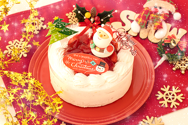 クリスマスケーキ 乳製品除去 乳製品アレルギー対応用クリスマスケーキ 5号 15cm サンタアンジェラ Cake Jp