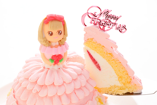 クリスマスケーキ Xmas立体お姫様ケーキ プリンセスケーキクリスマスver 5号 15cm サンタアンジェラ Cake Jp