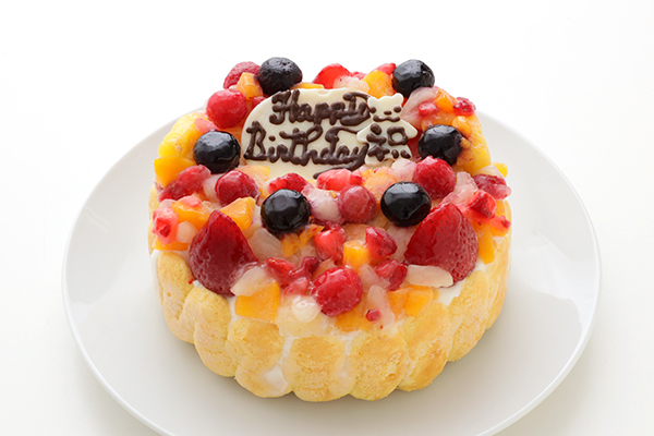 フルーツアイスデコレーションケーキ 5号 15cm スイーツ ホームメードのお店 うしゃぎさん Cake Jp