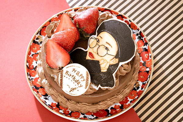 似顔絵ケーキ チョコケーキ 5号 15cm メモラーブル Cake Jp