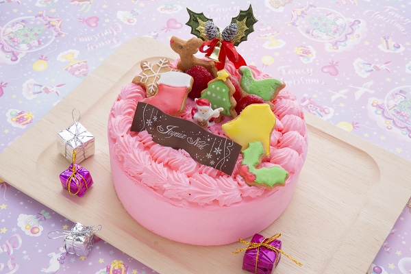 クリスマスケーキ ピンクのカラフルケーキ 5号 15cm フランス菓子マシェリ Cake Jp
