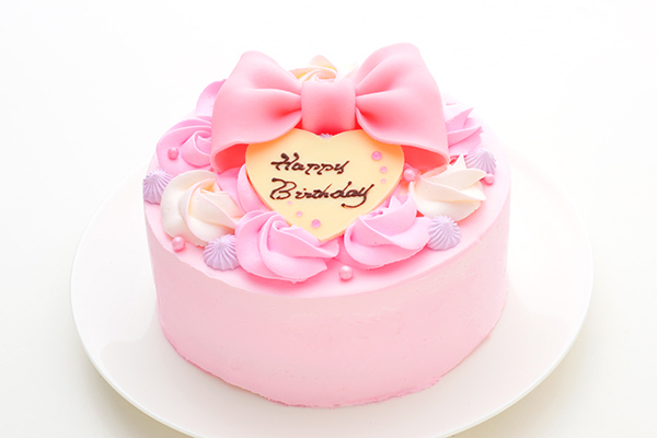 ピンクのリボンローズケーキ 6号 18cm Milkymoco Cake Jp
