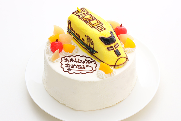 乗り物立体のせケーキ 5号 15cm 作例は ドクターイエローです パティスリーデコレ Cake Jp