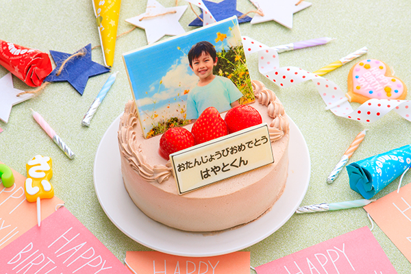 写真ケーキ 苺たっぷり チョコ生クリームフォトデコレーションケーキ 4号 12cm 洋菓子ナポレオン Cake Jp