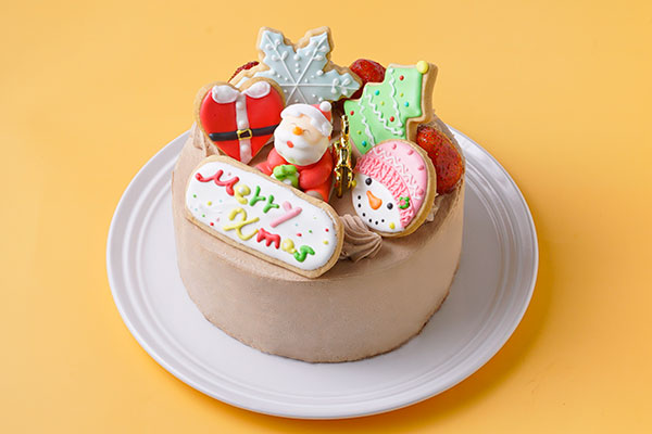 クリスマスケーキ21 アイシングデコレーション 生チョコ苺デコ 5号 数量限定 クリスマス21 完売の際はご了承ください The Nicole Cake Jp