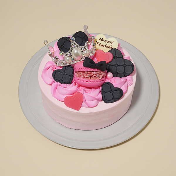 ピンクブラックハートケーキ Milkymoco Cake Jp