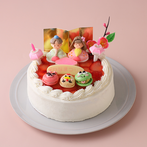 ひなまつり21 動物マカロン付きの生デコひな祭り飾り Sweets Cafe Fika Cake Jp