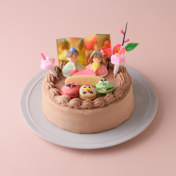 ひなまつり21 チョコ生の動物マカロン付きひな祭り飾り Sweets Cafe Fika Cake Jp
