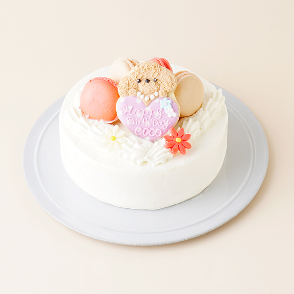 バースデーケーキ 生デコ5号 トイプードル 欧風洋菓子 ル メナジェ Cake Jp