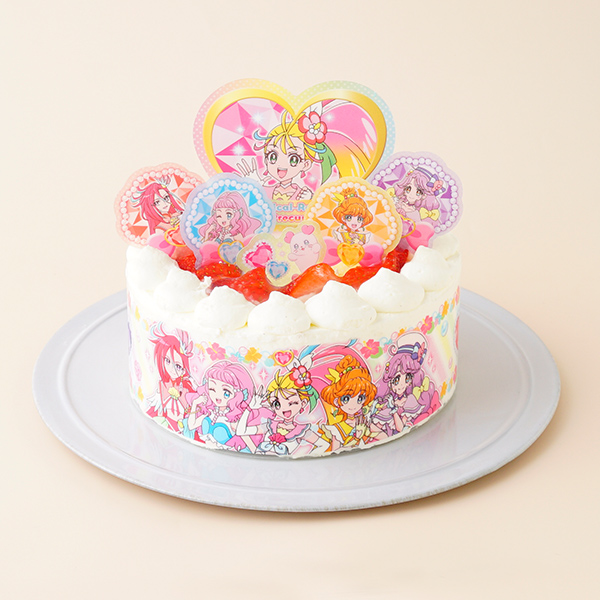 生デコレーションケーキ トロピカル ジュ プリキュア 5号 15cm キャラメリーゼ Cake Jp