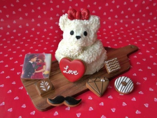 真っ白テディとお菓子の森～プリントクッキーを添えて♪～　バレンタイン2022