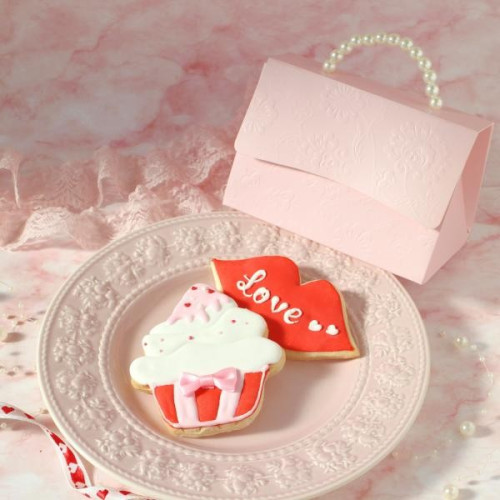 （ピンクbag）リップ＋カップケーキ　アイシングクッキー　