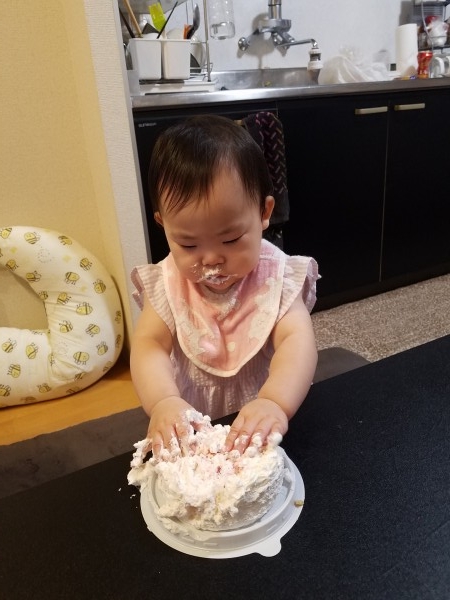 1歳のお祝いにスマッシュケーキ のレビュー Cake Jp